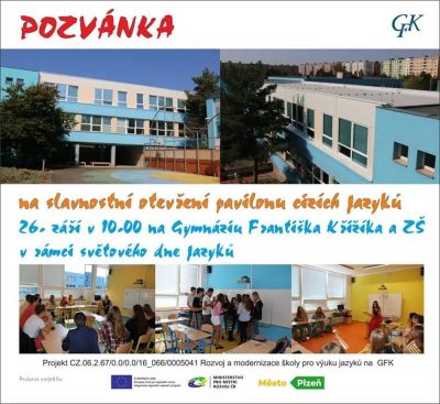 Projekt Rozvoj a modernizace školy pro výuku jazyků na Gymnáziu Františka Křižíka je dokončen